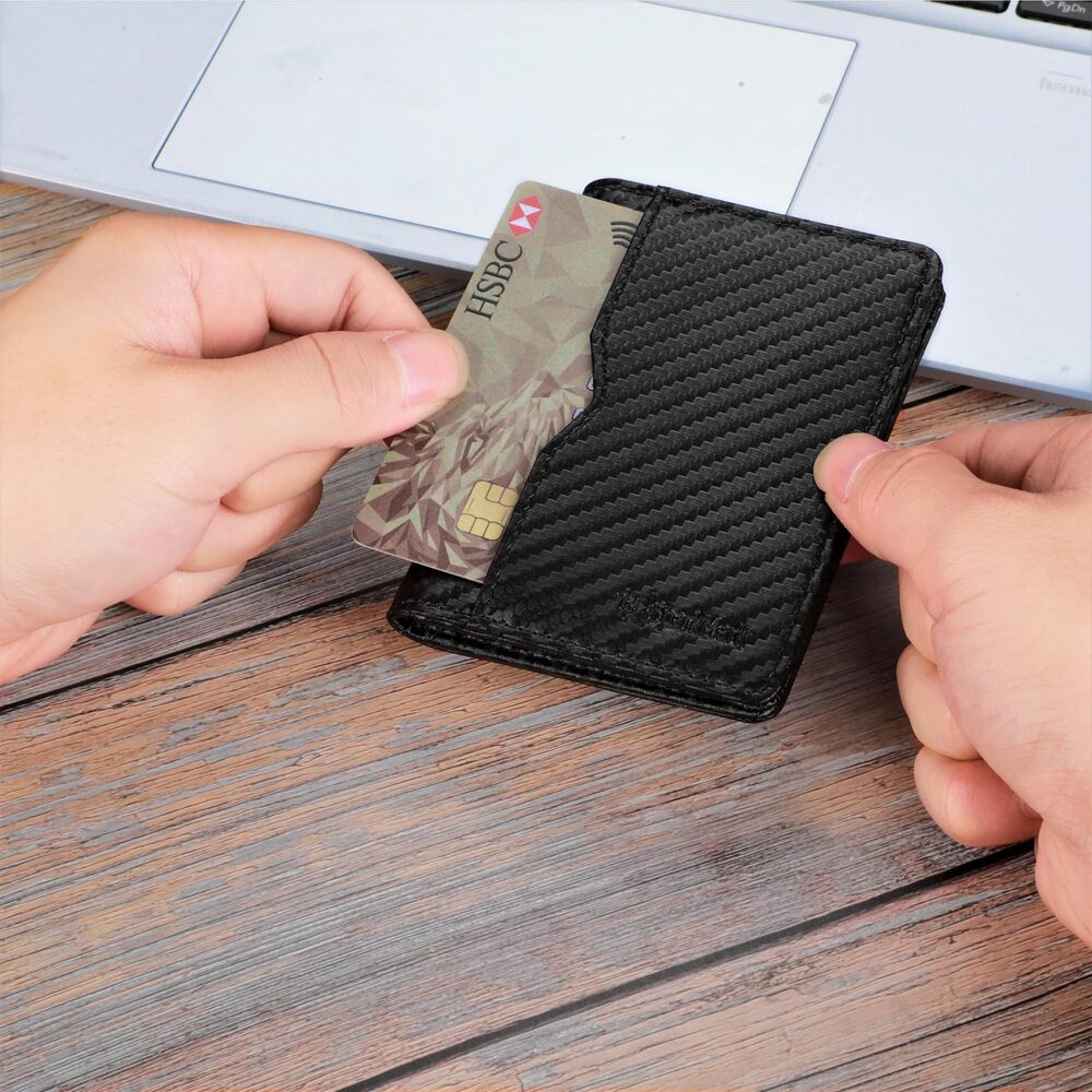 5204 RFID Blocking Slim Wallet Thin Bifold Credit Card Holder Wallet - Picture 2 of 6